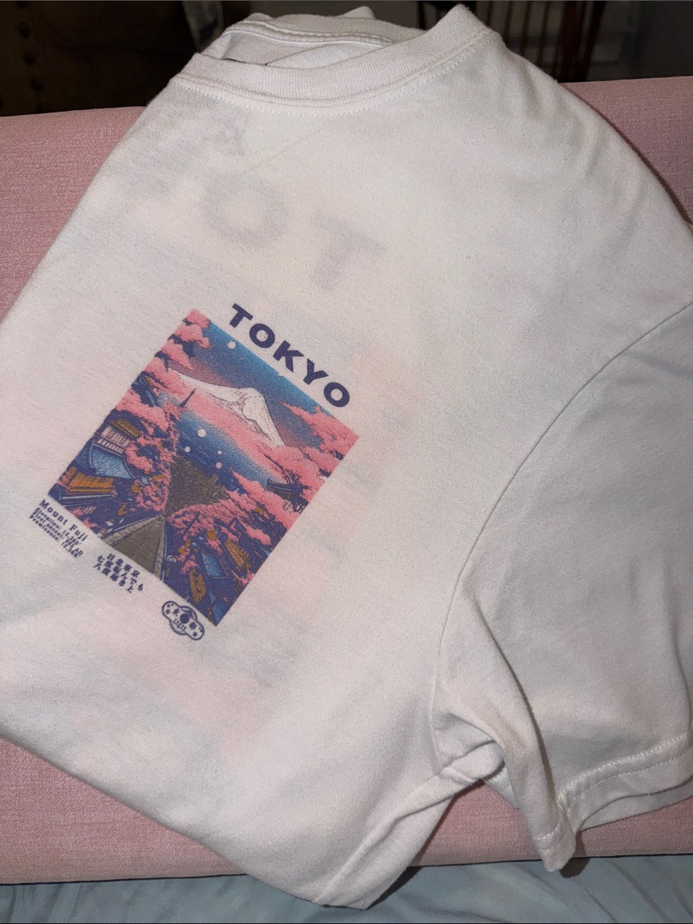 TOKYO Graphic Tee with Pink & Blue Print